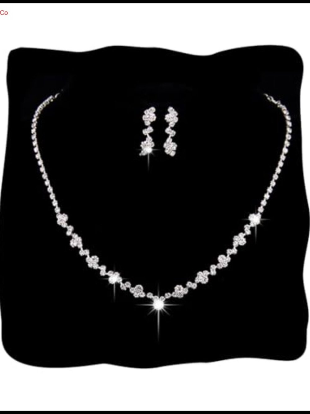 Rhinestone Silver Wedding Jewelry Set Bridal Necklace for Women